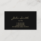 Luxuriöse dunkle Blumenmuster Business Card Visitenkarte (Rückseite)