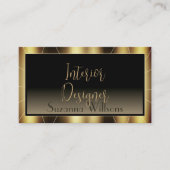 Luxuriöse dunkle Goldrahmen braunes Gradient mit F Visitenkarte (Vorderseite)
