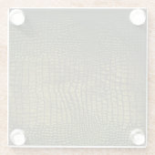 Luxuriöse dunkle Krokodillederstruktur. Glasuntersetzer (Rückseite)