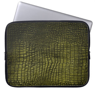 Luxuriöse dunkle Krokodillederstruktur. Laptopschutzhülle