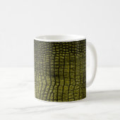 Luxuriöse dunkle Krokodilstruktur Kaffeetasse (VorderseiteRechts)