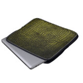 Luxuriöse dunkle Krokodilstruktur Laptopschutzhülle (Vorne Knopf)