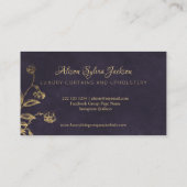 Luxuriöse, dunkle, lila Imitate Goldfolienfolien Visitenkarte (Rückseite)