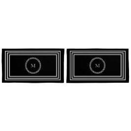 Luxuriöse dunkle Monogramm Minimalistische weiße R Kissenbezug