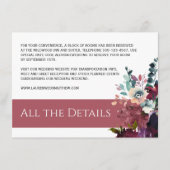 Luxuriöse dunkle Rose Rosa Blumenzettel Begleitkarte (Vorderseite)