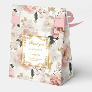 Luxuriöse Dusty Pink Ivory Gold Gastgeschenk Hochz Geschenkschachtel