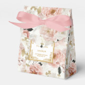 Luxuriöse Dusty Pink Ivory Gold Gastgeschenk Hochz Geschenkschachtel (Vorderseite)