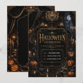 Luxuriöse, editierbare gothische Halloween-Party-E Einladung