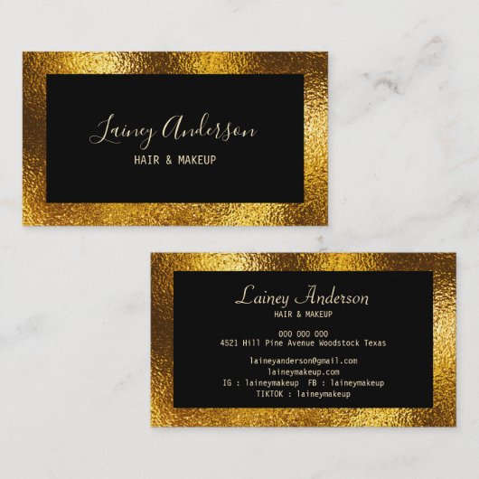 Luxuriöse, einfache trendige Imitate metallische G Visitenkarte (Vorne/Hinten)