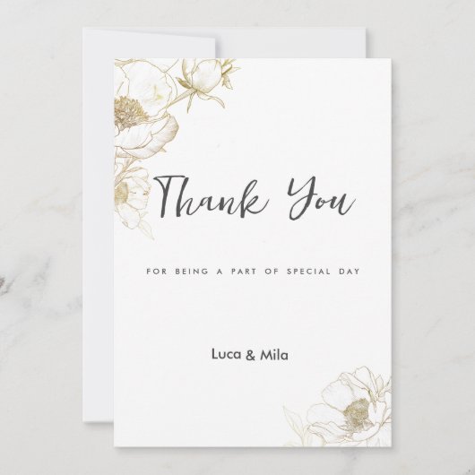 Luxuriöse einfache weißgoldene Perle Blumenfloral Einladung (Vorderseite)