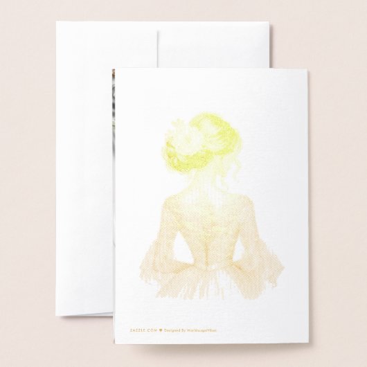 Luxuriöse Einladungskarte für Hochzeiten - Elegant Folienkarte (Rückseite mit Umschlag)