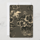 Luxuriöse einzigartige Navy Blue Golden Floral Hoc Einladung (Rückseite)