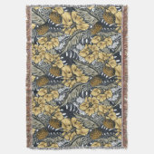 Luxuriöse Elegange Gold N'Black Tropical Blume Decke (Vorderseite Vertikal)