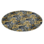 Luxuriöse Elegange Gold N'Black Tropical Blume Schneidebrett (Ecke)