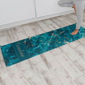 Luxuriöse Elegant Blue Gold Marmor Name Yogamatte