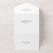 Luxuriöse Elegant Calligraphy Wedding All In One Einladung (Außenbereich)