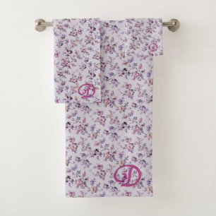 Luxuriöse Elegant Floral (A-Z) Badetuch Set