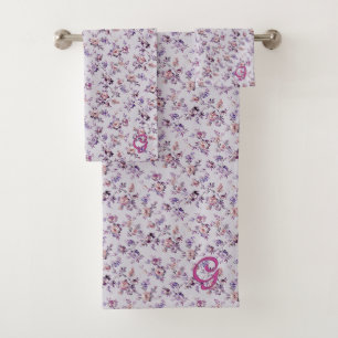 Luxuriöse Elegant Floral (A-Z) Badetuch Set