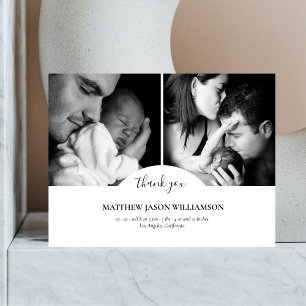 Luxuriöse Elegant Foto Collage Danke Baby Postkarte