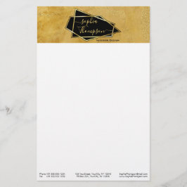 Luxuriöse Elegant Gold Glitzer Marmorschrift Briefpapier