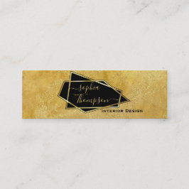 Luxuriöse Elegant Gold Glitzer Marmorschrift Mini Visitenkarte