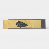 Luxuriöse Elegant Gold Glitzer Marmorschrift Schreibtischnamensplakette (Vorderseite )