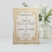 Luxuriöse Elegant Gold Wedding RSVP Karte (Stehend Vorderseite)