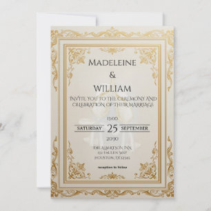 Luxuriöse Elegant Gold Wedding Save The Date