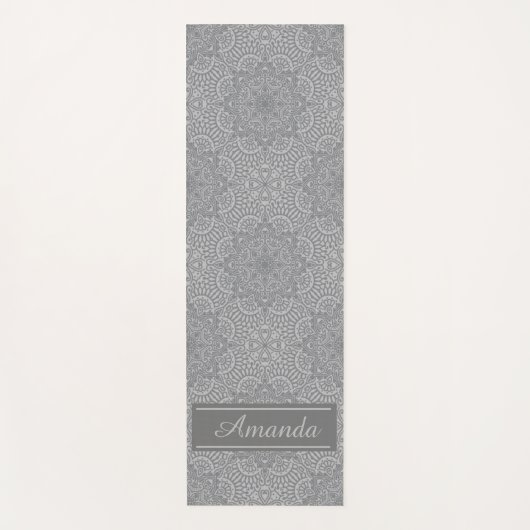 Luxuriöse Elegant Gray Black Pattern Designname Yo Yogamatte (Vorderseite)