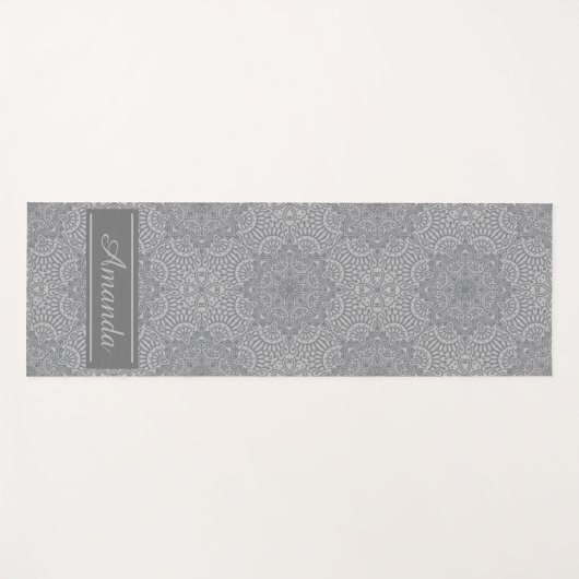 Luxuriöse Elegant Gray Black Pattern Designname Yo Yogamatte (Vorderseite (Horizontal))