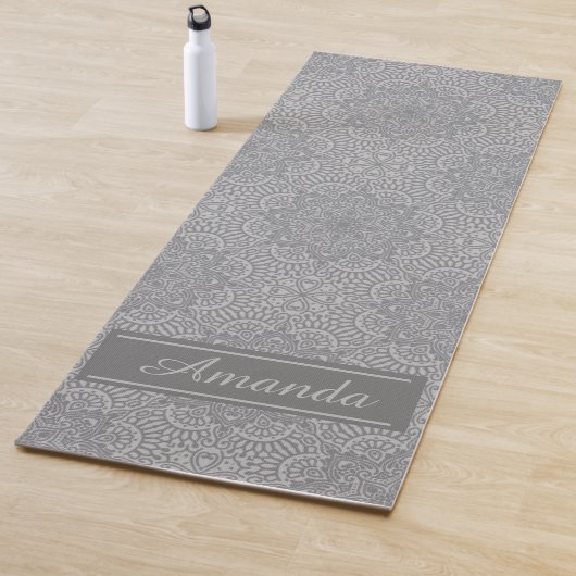 Luxuriöse Elegant Gray Black Pattern Designname Yo Yogamatte (Beispiel)