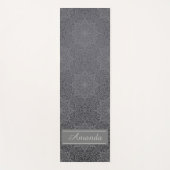 Luxuriöse Elegant Gray Black Pattern Designname Yogamatte (Vorderseite)