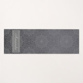 Luxuriöse Elegant Gray Black Pattern Designname Yogamatte (Vorderseite (Horizontal))