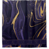 Luxuriöse Elegant Lila Gold Marmoreffekt anzeigen Duschvorhang (Vorderseite)