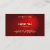 Luxuriöse Elegant Red Damask Premium Silk Finish Visitenkarte (Rückseite)