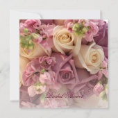 Luxuriöse Elegant Rosa Bouquet Dusche einladen Einladung (Rückseite)