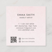 Luxuriöse Elegant Rosa Wasserfarbe Quadratische Visitenkarte (Rückseite)