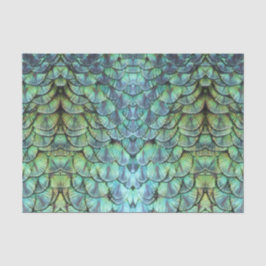 Luxuriöse Elegante Aquamarine Pfauenbackfedern Seidenpapier