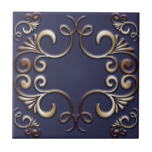 Luxuriöse Elegante Barock Fliese (Vorderseite)