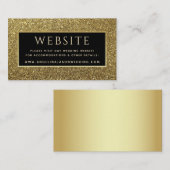 Luxuriöse elegante Black Glitzer Gold Wedding Webs Begleitkarte (Vorne/Hinten)