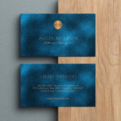 Luxuriöse elegante dunkelblaue Wasserfarbe mit Mon Visitenkarte