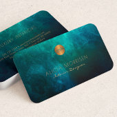 Luxuriöse elegante dunkelgrüne Aquarell mit Monogr Visitenkarte