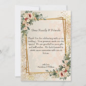 Luxuriöse Elegante Garden Blume Hochzeit Dankeskarte (Vorderseite)