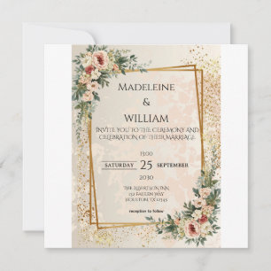 Luxuriöse Elegante Garden Blume Hochzeit Save The Date