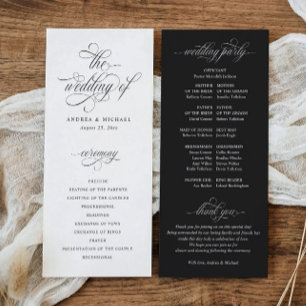 Luxuriöse elegante Kalligrafie Old Money Hochzeit Programm