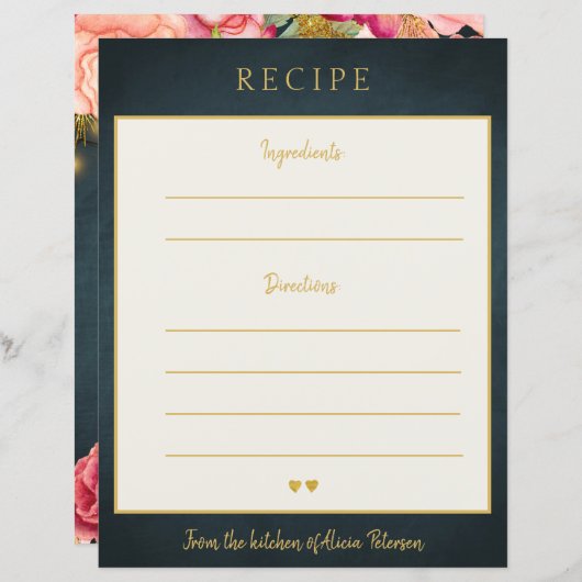 Luxuriöse elegante Marinekarte mit Goldtypografie (Vorne/Hinten)