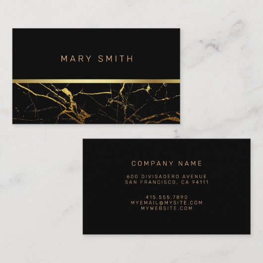 Luxuriöse elegante Marmorkarte Visitenkarte (Vorne/Hinten)