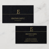 Luxuriöse elegante Monogram Gold Text Template Visitenkarte (Vorne/Hinten)