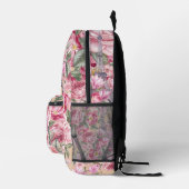 Luxuriöse elegante Rose Paris Pink Bedruckter Rucksack (Rechts)