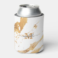 Luxuriöse elegante Script Monogram White Gold Marm